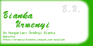 bianka urmenyi business card