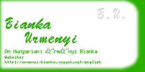 bianka urmenyi business card